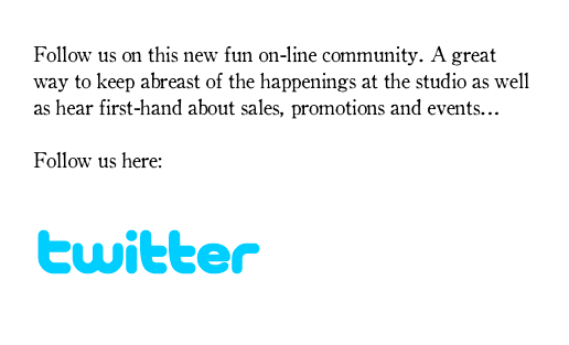 
Follow us on this new fun on-line community. A great way to keep abreast of the happenings at the studio as well as hear first-hand about sales, promotions and events...

Follow us here:
Kali Yuga Yoga on Twitter

￼

